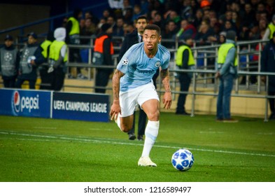 KHARKIV, UKRAINE - October 23, 2018: Gabriel Jesus During The UEFA Champions League Match Between Shakhtar Donetsk Vs Manchester City (England), Ukraine