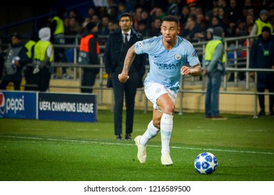 KHARKIV, UKRAINE - October 23, 2018: Gabriel Jesus During The UEFA Champions League Match Between Shakhtar Donetsk Vs Manchester City (England), Ukraine