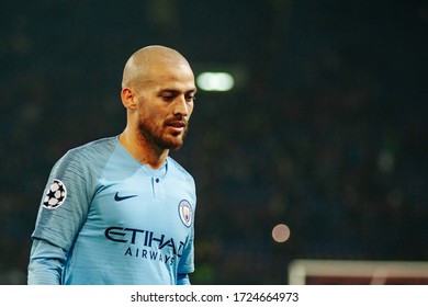 Kharkiv, Ukraine - October 23, 2018: David Silva At Metallist Stadium After Match Shakhtar Vs Manchester City