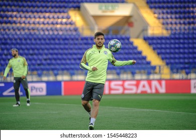 Kharkiv, Ukraine - September 17, 2019: Emotional Portrait Of David Silva On Prematch Session At Metalist Stadium