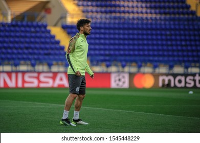 Kharkiv, Ukraine - September 17, 2019: Emotional Portrait Of David Silva On Prematch Session At Metalist Stadium