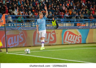 Kharkiv, Ukraine – September 18, 2019: Football Player Of Manchester City Kevin De Bruyne During UEFA Champions League Match Vs Shakhtar At Metalist Stadium