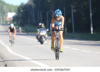 KHARKOV, UKRAINE - AUGUST 28, 2016: Triathlon Competitions Of The World Series, Ocean Lava. Cycling Stage.