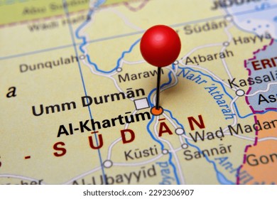 Khartoum located on map, Sudan
