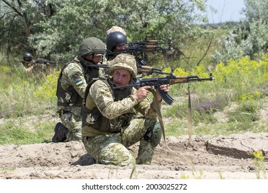 Kherson, Kherson Oblast, Ukraine - July 2 2021: The Ukrainian Marines At The Training Ground During The Sea Breeze 2021 Multinational Exercise.