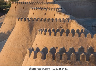 Khiva. Uzbekistan. 1st August 2018. Khiva city walls.
