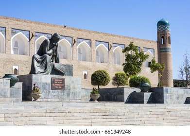 KHIVA, UZBEKISTAN - August 25, 2016: Muhammad Ibn Musa Al Khwarizmi (Xorazmiy) - A Persian Mathematician, Astronomer, And Geographer During The Abbasid Caliphate. Monument In Khiva, Uzbekistan