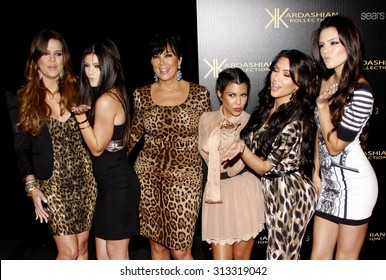 Khloe Kardashian, Kylie Jenner, Kris Jenner, Kourtney Kardashian, Kim Kardashian and Kendall Jenner at the Kardashian Kollection Launch Party held at the Colony in Hollywood, USA on August 17, 2011.