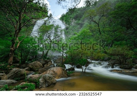 Khlong Lan Waterfall, Beautiful waterfalls in klong Lan national park of Thailand. Khlong Lan Waterfall, KamphaengPhet Province - Thailand.