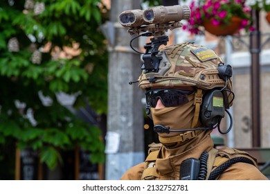 Khmelnitsky. Ukraine. May 23, 2019. Ukrainian Soldiers At The Parade For The Day Of Heroes. 