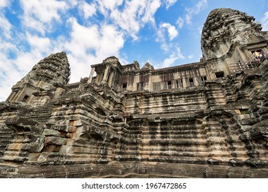 Khmer Architecture At Angkor Wat Temple. Siem Reap. Cambodia. August 2020