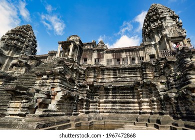 Khmer Architecture At Angkor Wat Temple. Siem Reap. Cambodia. August 2020