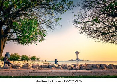 Khobar Corniche During Daylight, Eastern Province, Al Khobar, Saudi Arabia. 02-April-2021.