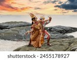 Khon is a dance drama genre from Thailand. Khon is traditional dance drama art of Thai classical masked, Scene of performance is Ramayana epic.
