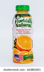 KHONKAEN - THAILAND -June 20, 2017: illustrative editorial, Package,  Container of Florida's Natural orange juice with calcium and vitamin D.