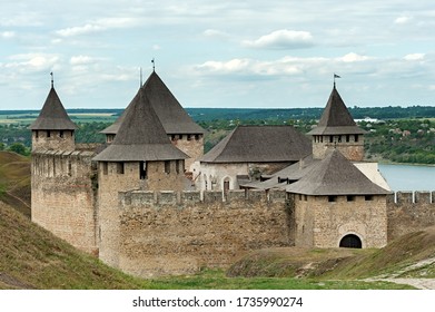 Khotyn Fortress on the banks of the Dniester River in Ukraine - Shutterstock ID 1735990274