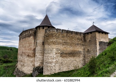Khotyn Fortress s a fortification complex located on the right bank of the Dniester River in Khotyn of Ukraine Date 1325 - Shutterstock ID 631882994
