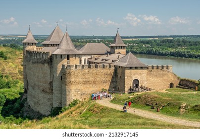 Khotyn, Ukraine 11.07.2021. Khotyn fortress in Chernivtsi region of Ukraine on a sunny summer day - Shutterstock ID 2132917145