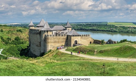 Khotyn, Ukraine 11.07.2021. Khotyn fortress in Chernivtsi region of Ukraine on a sunny summer day - Shutterstock ID 2134040881