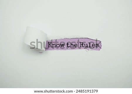 Khow the rules text message on purple background