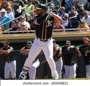 Khris Davis LF For The Oakland Athletics Spring Training At Hohokam Stadium Mesa Arizona USA March 18,2017.