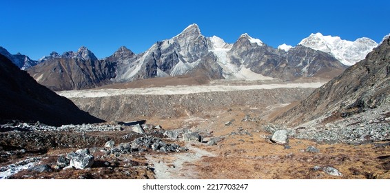 Khumbu Glacier And Lobuche Peak From Kongma La Pass - Nepal