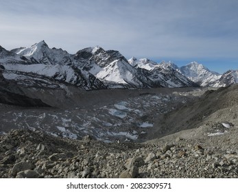 Khumbu Glacier Seen From Gorak Shep.