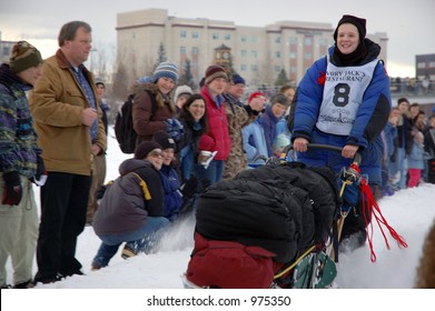 Kiara Adams Begins The 1000 Mile Yukon Quest Sled Dog Race.