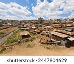 Kibera is the biggest slum in Africa. Slums in Nairobi, Kenya.