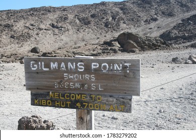 Kibo Hut Sign On Kilimanjaro Trail