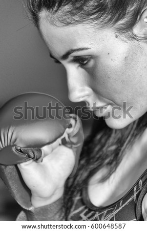 Similar – Image, Stock Photo Baby sleeping on a blanket while her mother looks