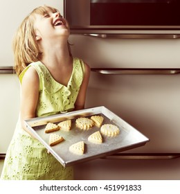 Kid Baking Cooking Cookies Fun Concept