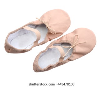 Kid ballerina dancing shoes isolate on white (clipping path)