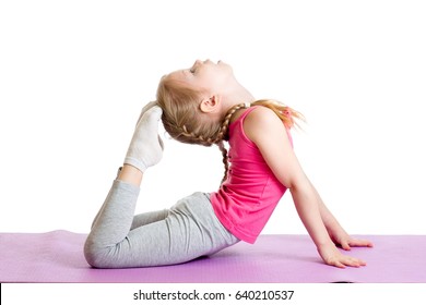 Child Girl Doing Gymnastic Exercises On Stock Photo 275144627 ...