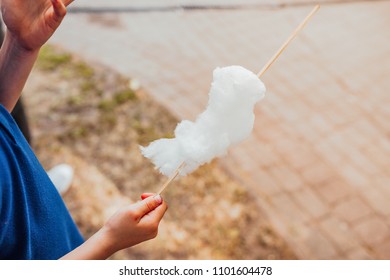 Kid Eating Candy Floss