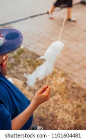 Kid Eating Candy Floss