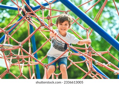 A Kid exercise for health and sport concept. Happy child boy playing - Powered by Shutterstock