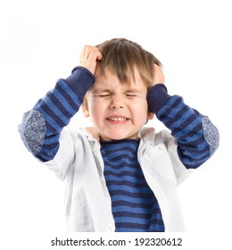 Kid Frustrated Over White Background Stock Photo 192320612 | Shutterstock