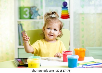 Kid Girl Painting Table Children Room Stock Photo 221517475 | Shutterstock