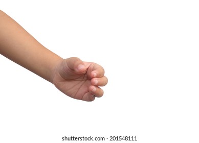 Kid Hand Shown Handle Symbol On Isolated White Background