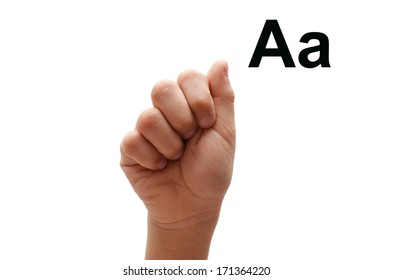 A Kid Hand Spelling American Sign Language ASL