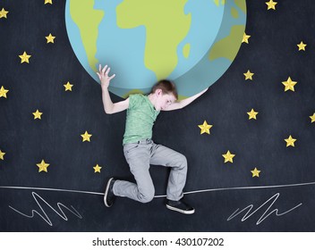 A Kid Holding Up The World