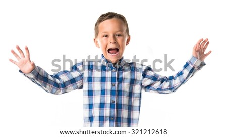 funny child show out his tongue