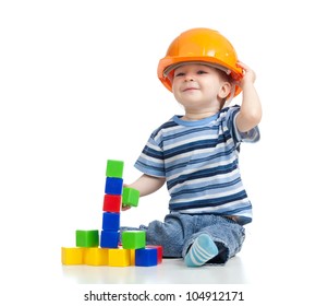 Kid Playing With Building Blocks Toy