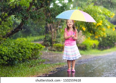 Kid Playing Out Rain Child Umbrella Stock Photo 1102559618 | Shutterstock