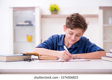 Kid Preparing For School At Home