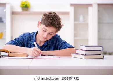 Kid Preparing For School At Home