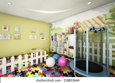 Kid Room 3d Rendering