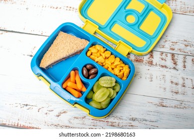 Kid School Lunch Bento Box Set, Healthy Food Options For Toddler And Young Kids. Finger Food Lunch Ideas For Kids.