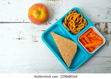 Kid School Lunch Bento Box Set, Healthy Food Options For Toddler And Young Kids. Finger Food Lunch Ideas For Kids.